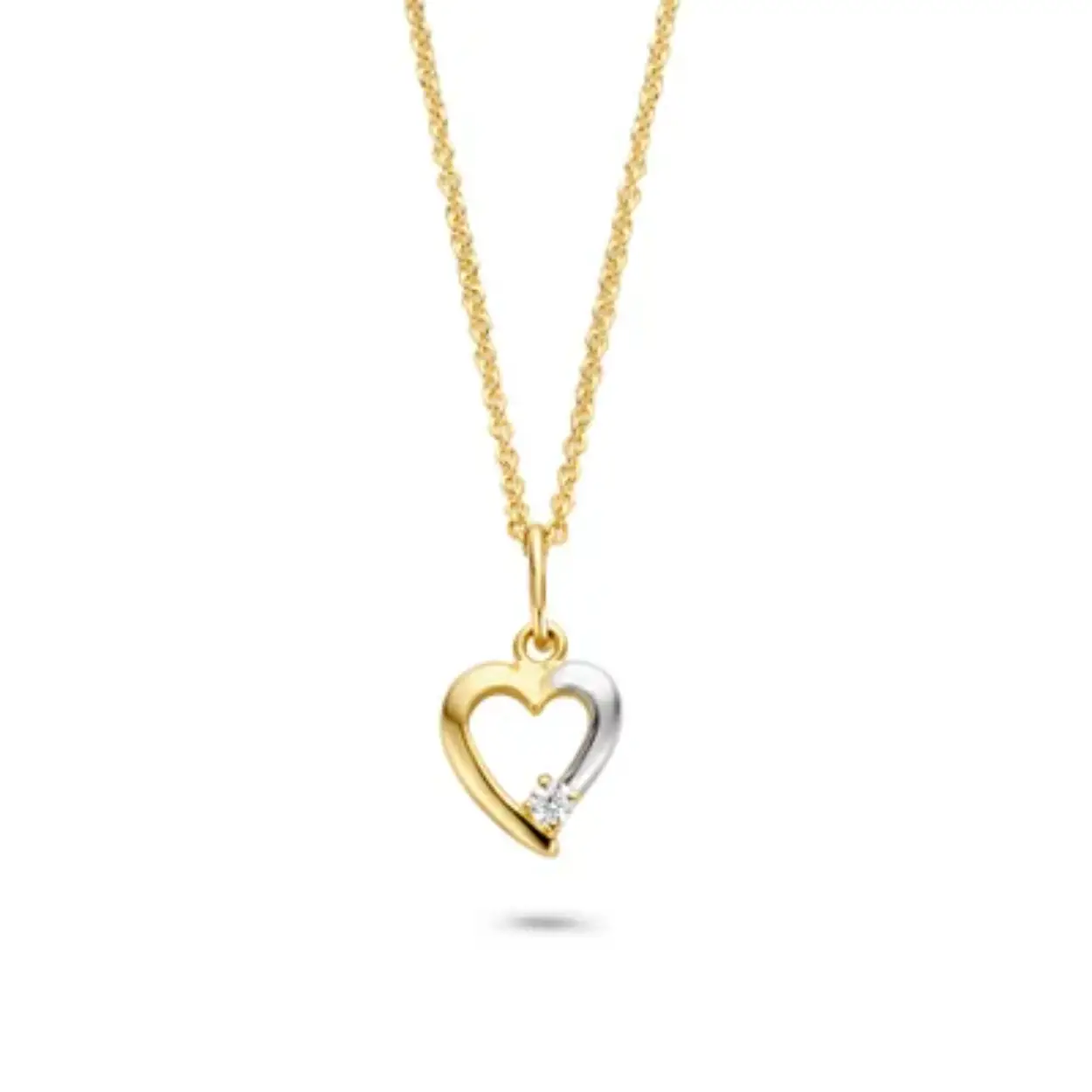 Gouden zirkonia hanger