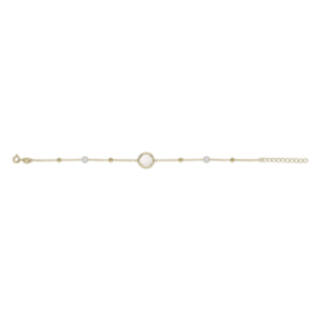 Gisser armband | 14 karaat goud | Parelmoer en parels | 17 + 3 cm 