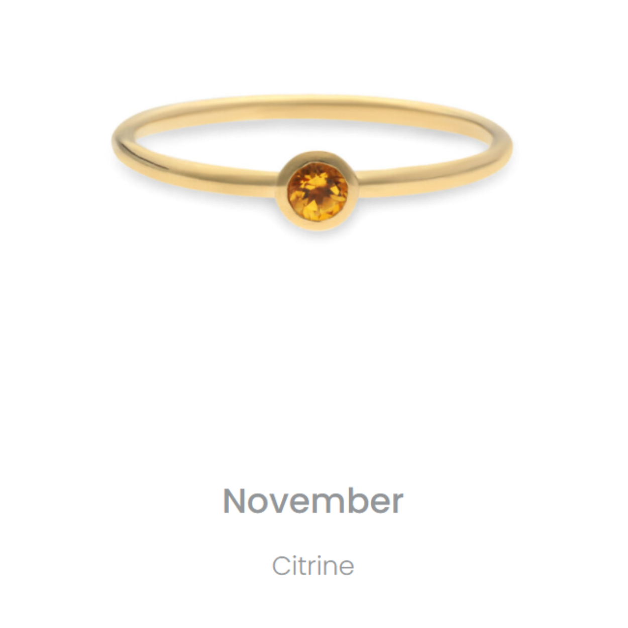 gouden ring geboortesteen, november/citrien mt56