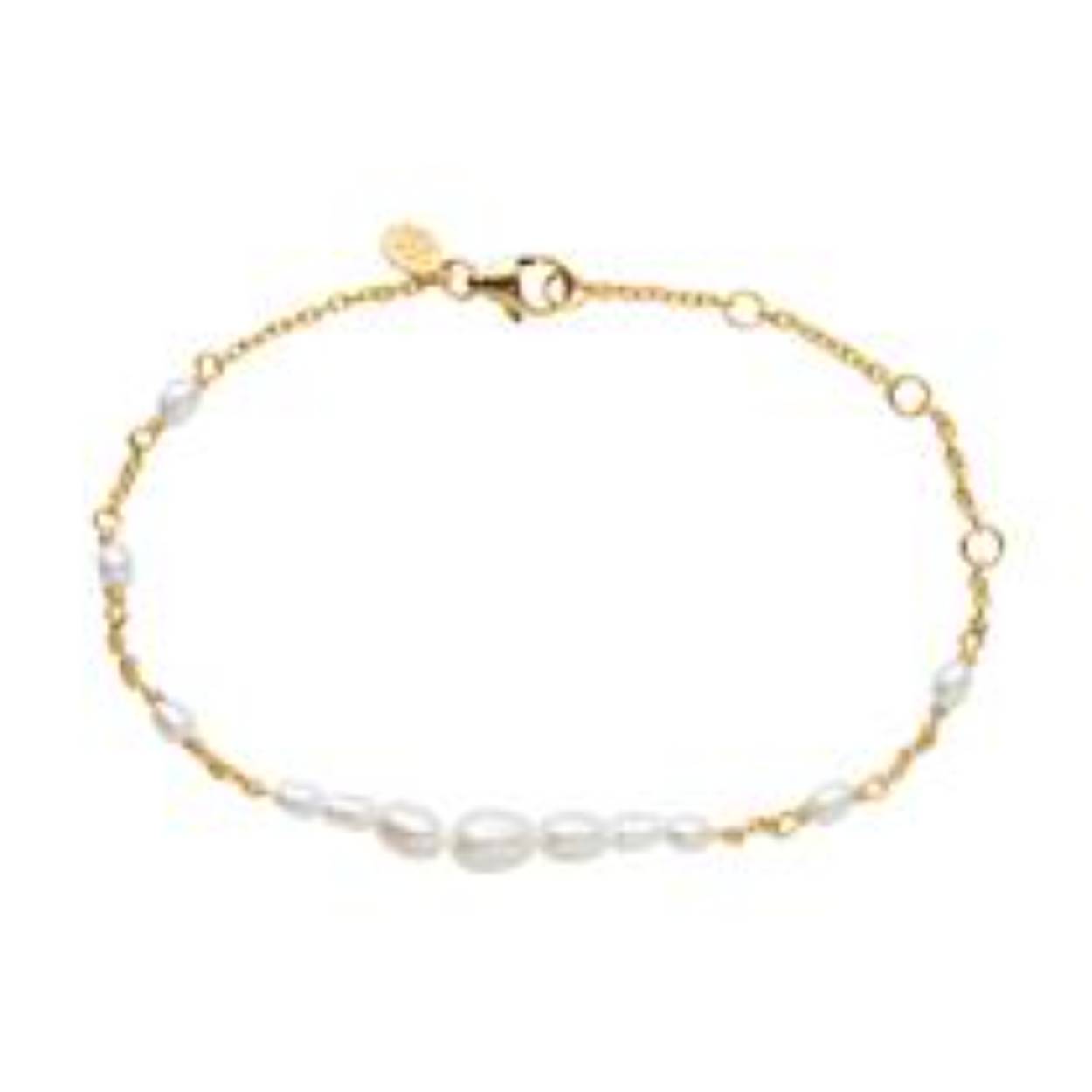 Geïnspireerd door de volwassen en verfijnde vrouw, wil de parelcollectie de vrouwelijkheid brengen aan iedereen die deze elegante sieraden draagt. Parels symboliseren wijsheid en alle ontwerpen zijn verkrijgbaar in zowel sterling zilver als 14K verguld sterling zilver met zoetwaterparels en zirkonia. De armband is 20 cm en verstelbaar.