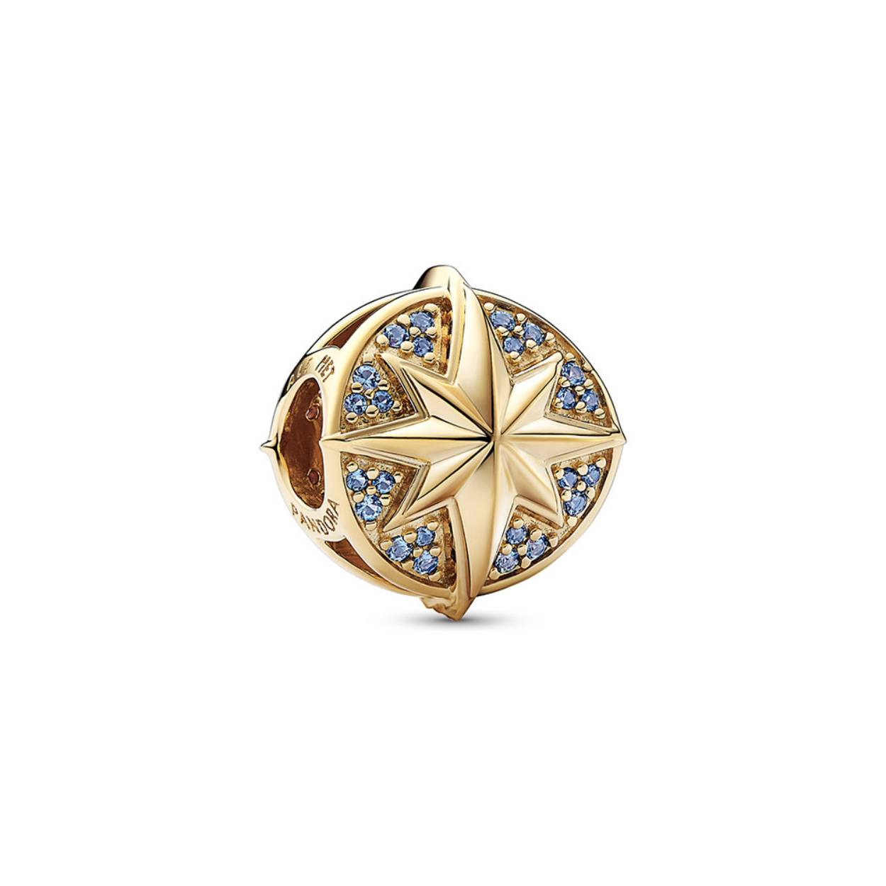 Captain Marvel star Goldplated + red and blue crystal