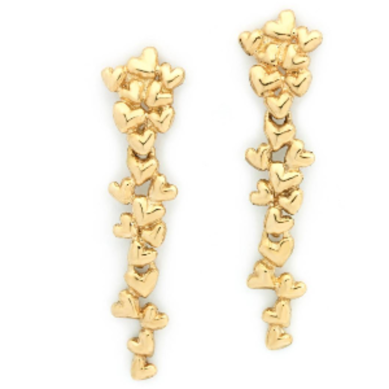 14 karaats geelgouden oorknop/hanger Hearts