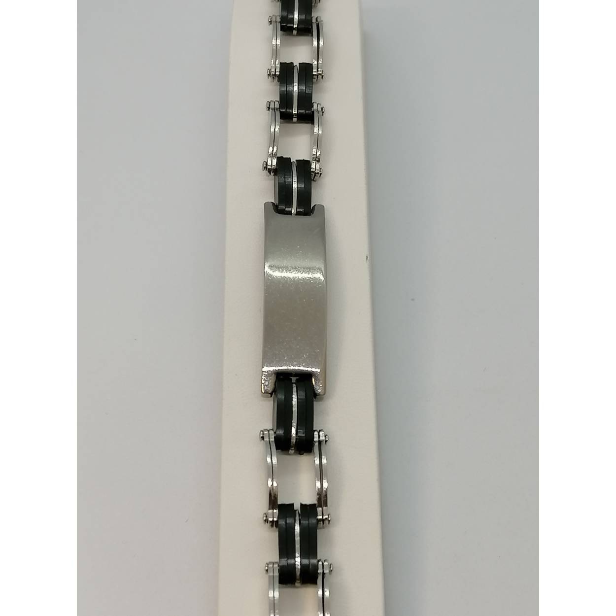 staal armband  met leer 