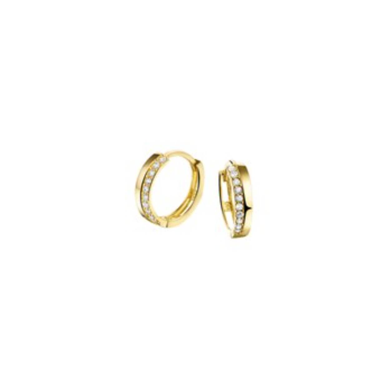 geelgouden klapoorringen zirkonia 2,5 x 12 mm
