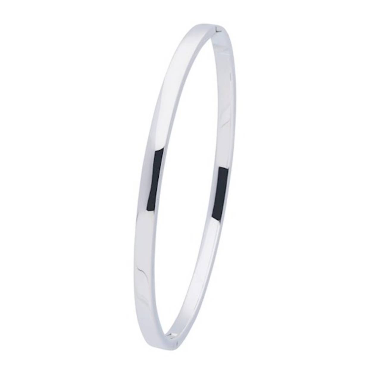 zilveren slavenarmband vlak 4mm