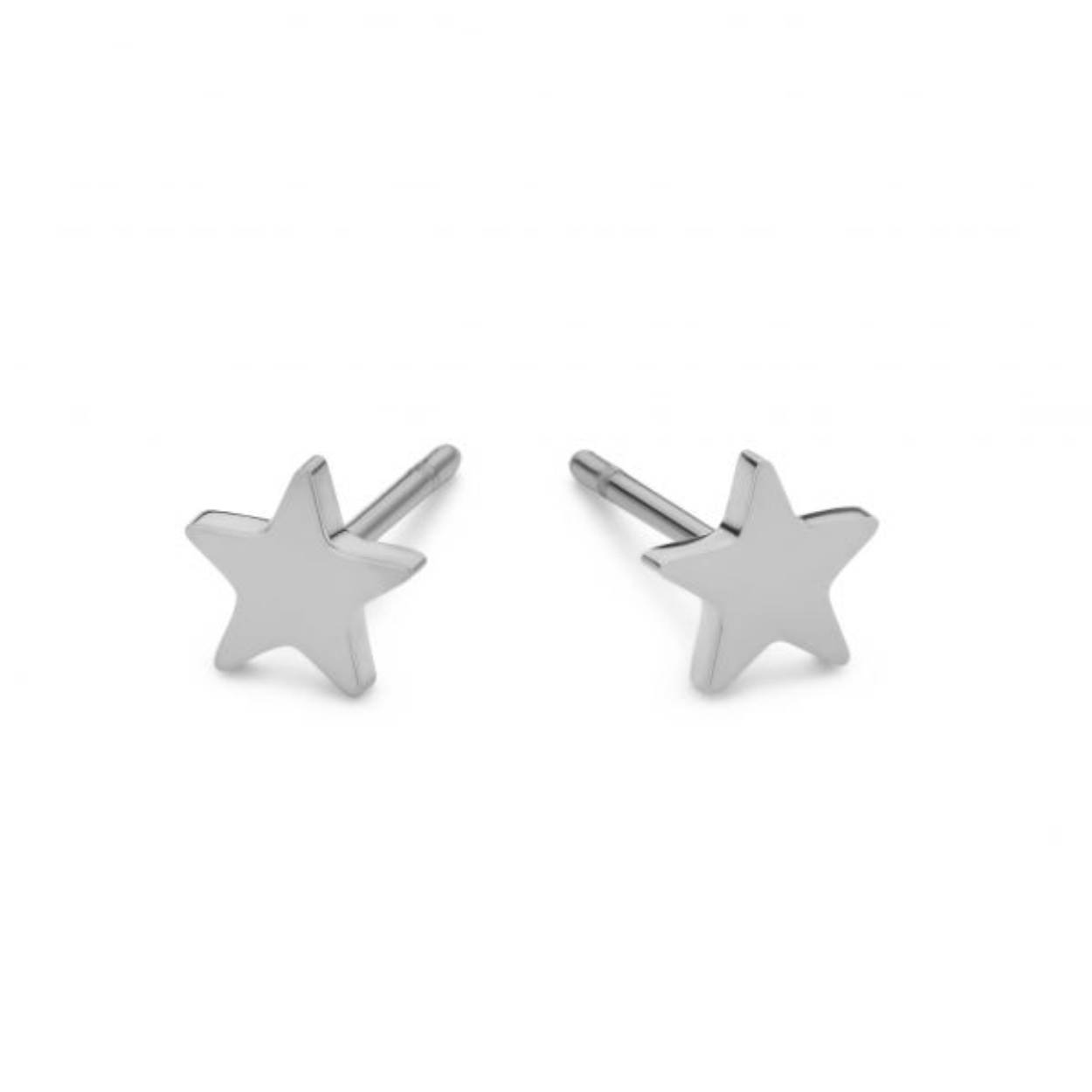 Stalen oorbellen - ster - 6 mm 