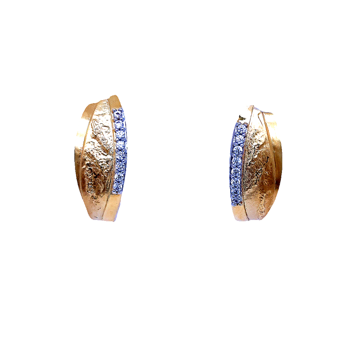 creolen geel goud met zirconia 
