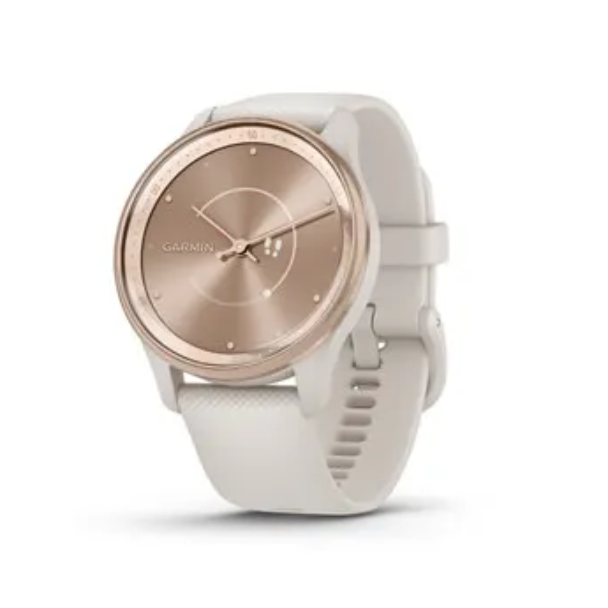 Hybride smartwatch met verborgen touchscreen.
Dit Garmin horloge heeft een Vezel versterkt kunststof kast met een diameter van 40 mm en is voorzien van een Rubber band. In de kast bevindt zich een Garmin kwaliteitsuurwerk en is afgewerkt met Gehard mineraalglasglas.

Het horloge is 5ATM. Dit betekent dat het horloge geschikt is om mee te douchen. Verder wordt het horloge geleverd met 2 jaar garantie.

Geschikt voor - Android™ 7.0+ - iOS 10.0+

Ervaar een volkomen tijdloze analoge stijl.

De batterij gaat tot wel 5 dagen mee. Dat ziet er goed uit.

Tik of veeg om het verborgen aanraakscherm tevoorschijn te halen. Het is jouw kleine geheimpje.

Ontvang sms-berichten, oproepen en agendaherinneringen wanneer je hem aan je smartphone koppelt.

Ken je lichaam beter. Houd stress, slaap, energieniveaus en meer in de gaten.

Tik op je pols bij de kassa om te betalen via deelnemende aanbieders. Eenvoudig en contactloos.