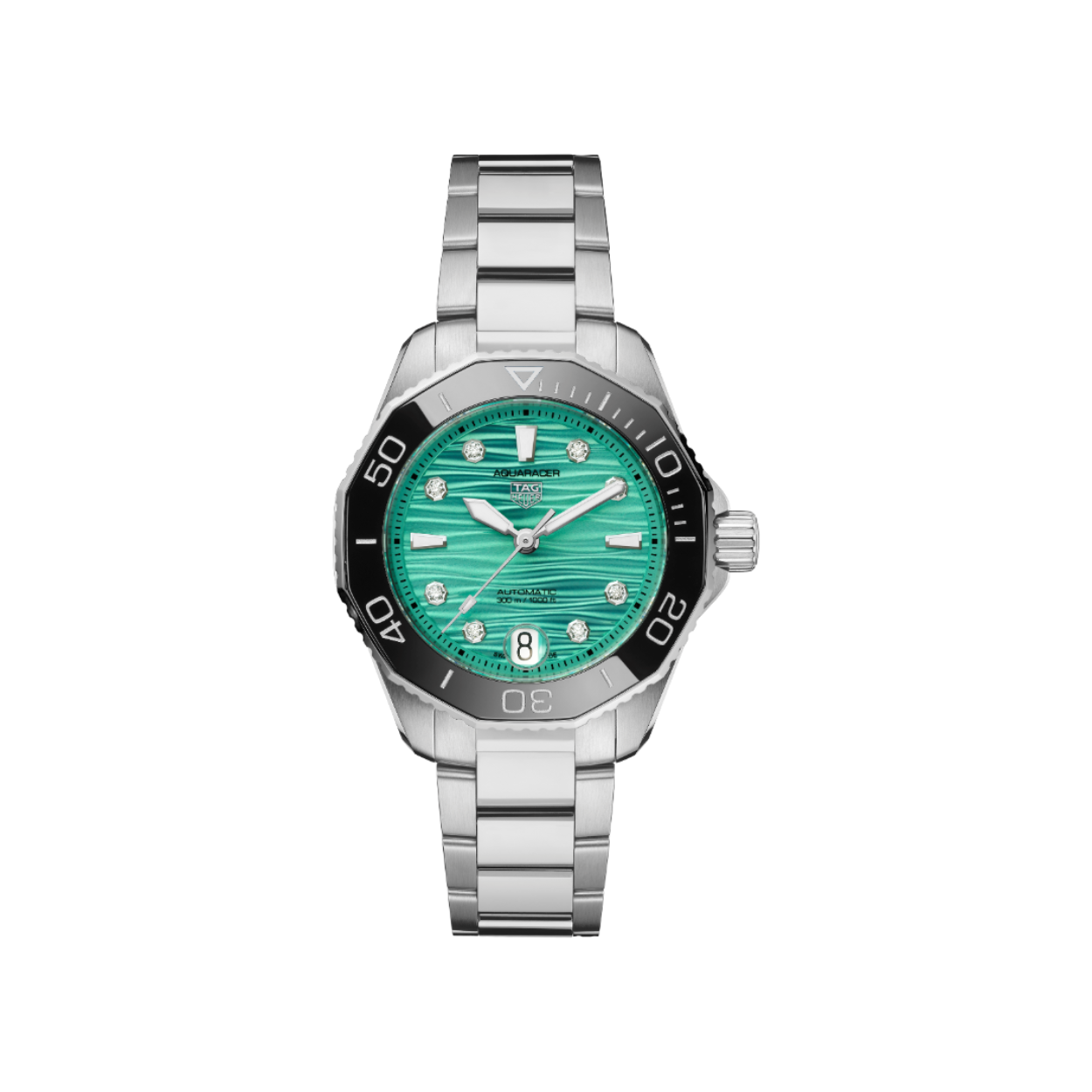 Dit TAG Heuer horloge behoort tot de Aquaracer collectie. Referentienummer: WBP231K.BA0618

Deze onmisbare TAG Heuer Aquaracer is geïnspireerd op een historisch model uit 1979. Even gedurfd als robuust, deze zee blauwe duiker met stalen behuizing van 38 mm is klaar om alle omstandigheden te doorstaan.

De golvende turquoise wijzerplaat van deze TAG Heuer Aquaracer professional 300 is een eerbetoon aan warm water en toont acht schitterende VS-diamanten met een diameter van 1,4 mm (0,078 ct).

De TAG Heuer Aquaracer is voorzien van een Calibre 5 Automatic uurwerk en de kast is gemaakt van edelstaal. Het horloge heeft een diameter van 38 mm en is getest op een waterdichtheid van 30 ATM / 300 meter. De horlogeband is gemaakt van edelstaal.