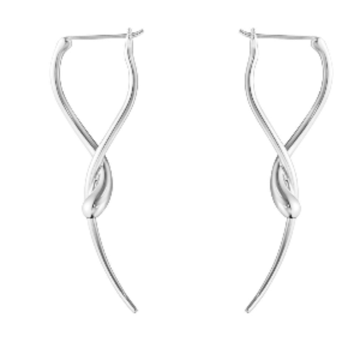 GEORG JENSEN ZILVEREN OORRINGEN MERCY LONG