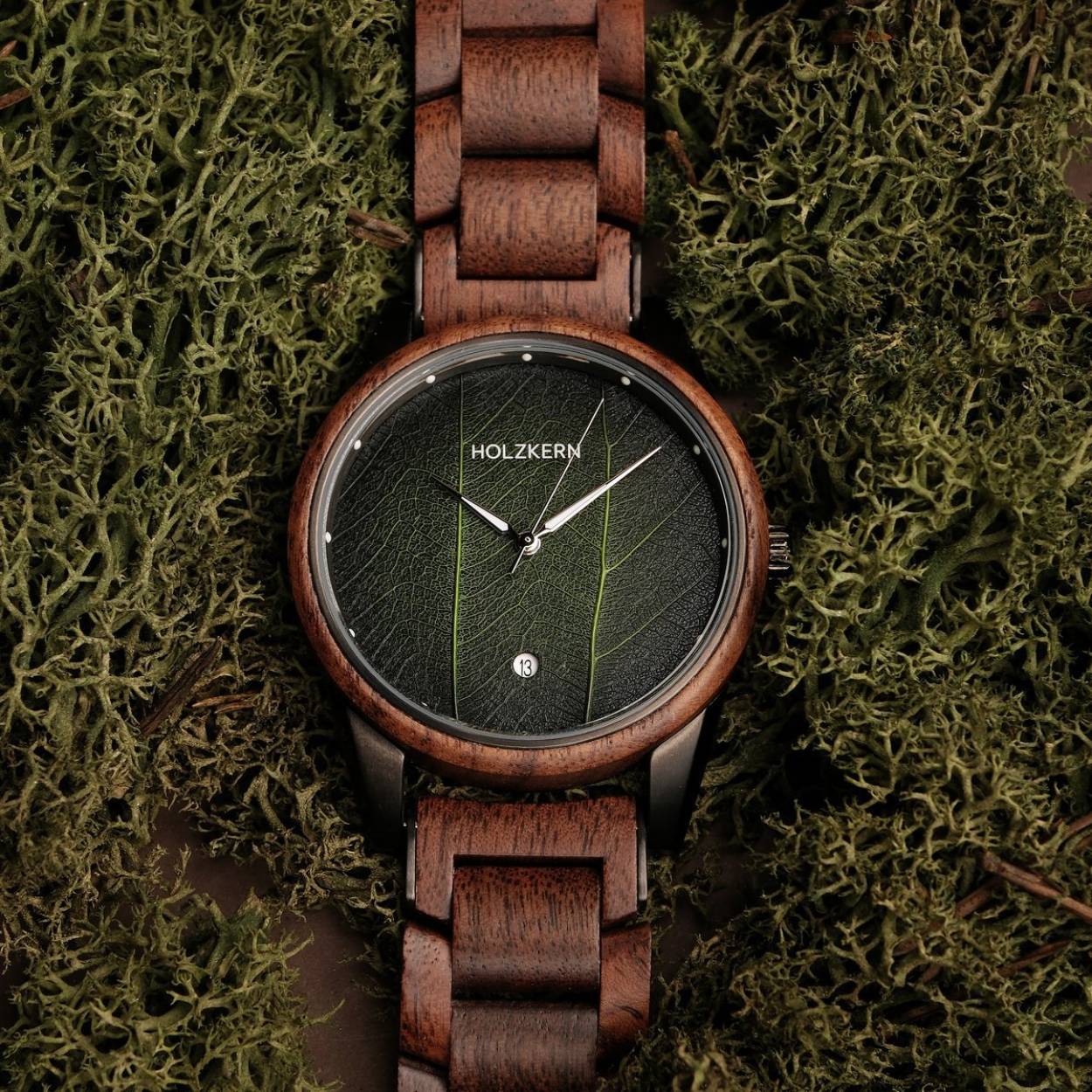 Holzkern Horloge Edisto Walnoot en Boomblad