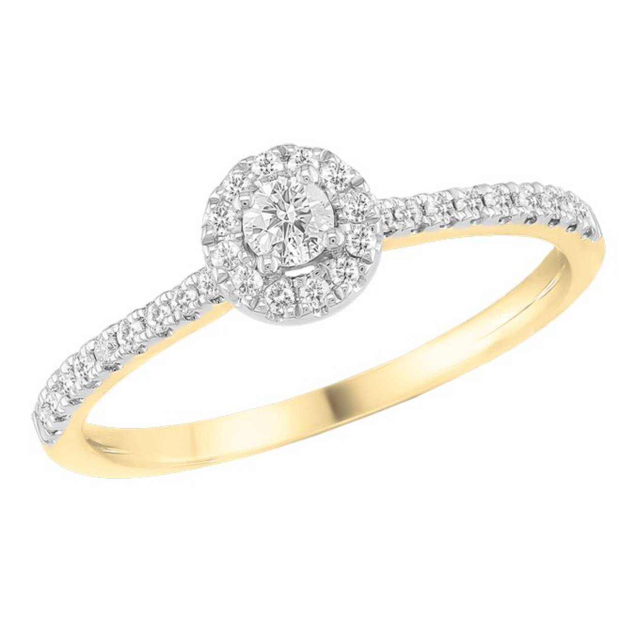 Ring geel goud 18kt met diamanten.