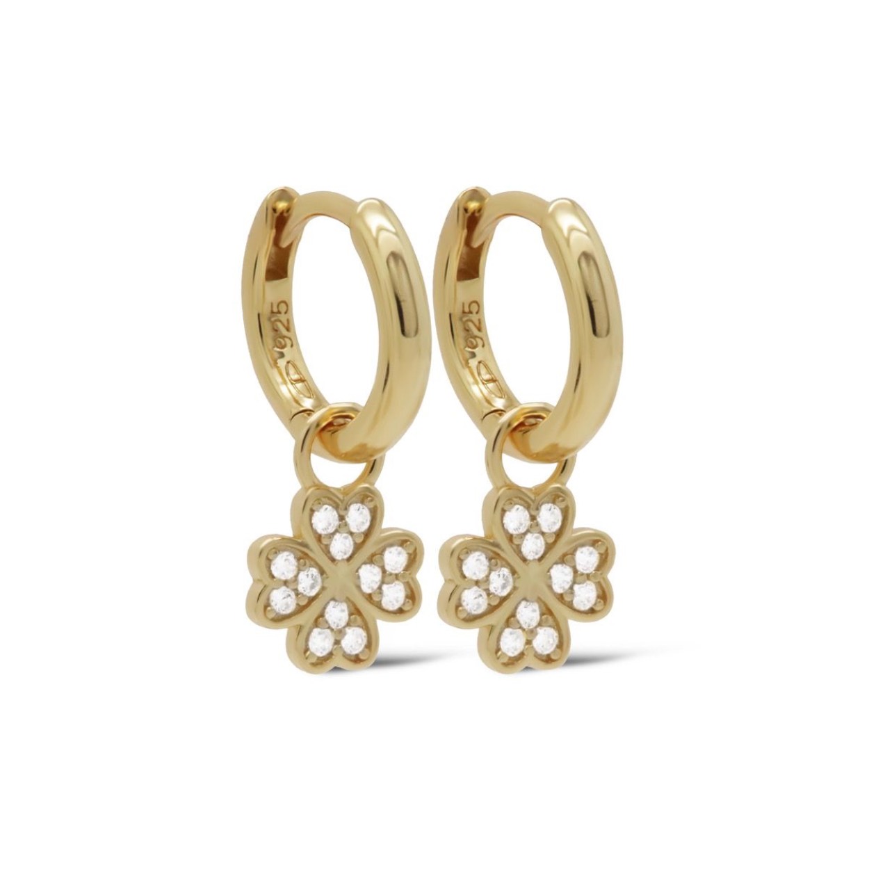 HInged Hoops Mandy Clover 12mm  Gold-plated