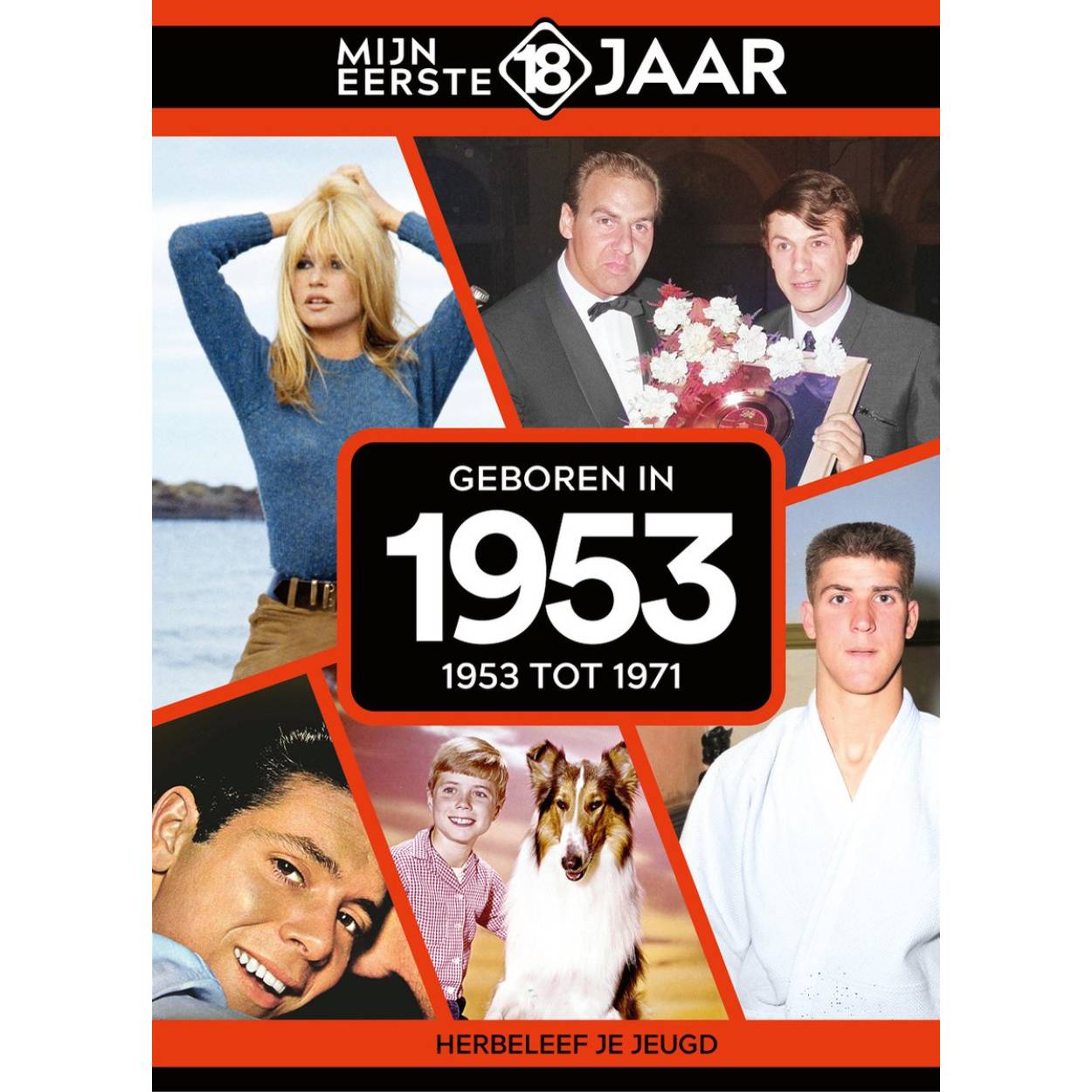 MIJN EERSTE 18 JAAR; GEBOREN IN 1953 De jaren van 1953 tot 1971 Mijn Eerste 18 Jaar is hét boek vol met ‘oh ja!’-momenten. Droom weg bij alle hoogtepunten uit jouw jeugd. Zo beleef je de meest spraakmakende momenten uit de eerste 18 jaar van jouw leven opnieuw. Aan welke hits, films en tv-programma’s heb je mooie herinneringen? Hoe was de mode toen, het straatbeeld en de rages? Welke sporthelden zijn je bijgebleven? En wat was het nieuws waar iedereen het over had? Mijn Eerste 18 Jaar staat boordevol jeugdsentiment. Met maar liefst 182 pagina’s aan kleurrijke foto’s, anekdotes en iconische beelden uit jouw jonge jaren. Ook hebben we per jaar de grootste hits voor je verzameld. Scan de code en beluister jouw hits. Begin met bladeren en herbeleef je jeugd!