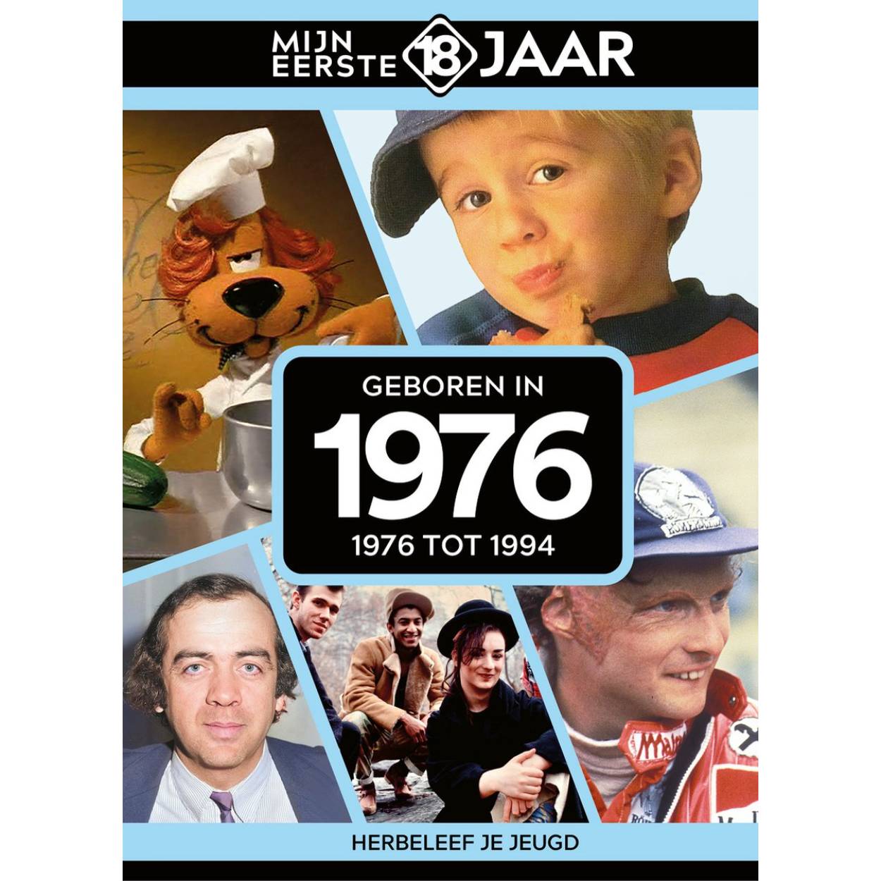 MIJN EERSTE 18 JAAR; GEBOREN IN 1976 De jaren van 1976 tot 1994 Mijn Eerste 18 Jaar is hét boek vol met ‘oh ja!’-momenten. Droom weg bij alle hoogtepunten uit jouw jeugd. Zo beleef je de meest spraakmakende momenten uit de eerste 18 jaar van jouw leven opnieuw. Aan welke hits, films en tv-programma’s heb je mooie herinneringen? Hoe was de mode toen, het straatbeeld en de rages? Welke sporthelden zijn je bijgebleven? En wat was het nieuws waar iedereen het over had? Mijn Eerste 18 Jaar staat boordevol jeugdsentiment. Met maar liefst 182 pagina’s aan kleurrijke foto’s, anekdotes en iconische beelden uit jouw jonge jaren. Ook hebben we per jaar de grootste hits voor je verzameld. Scan de code en beluister jouw hits. Begin met bladeren en herbeleef je jeugd!