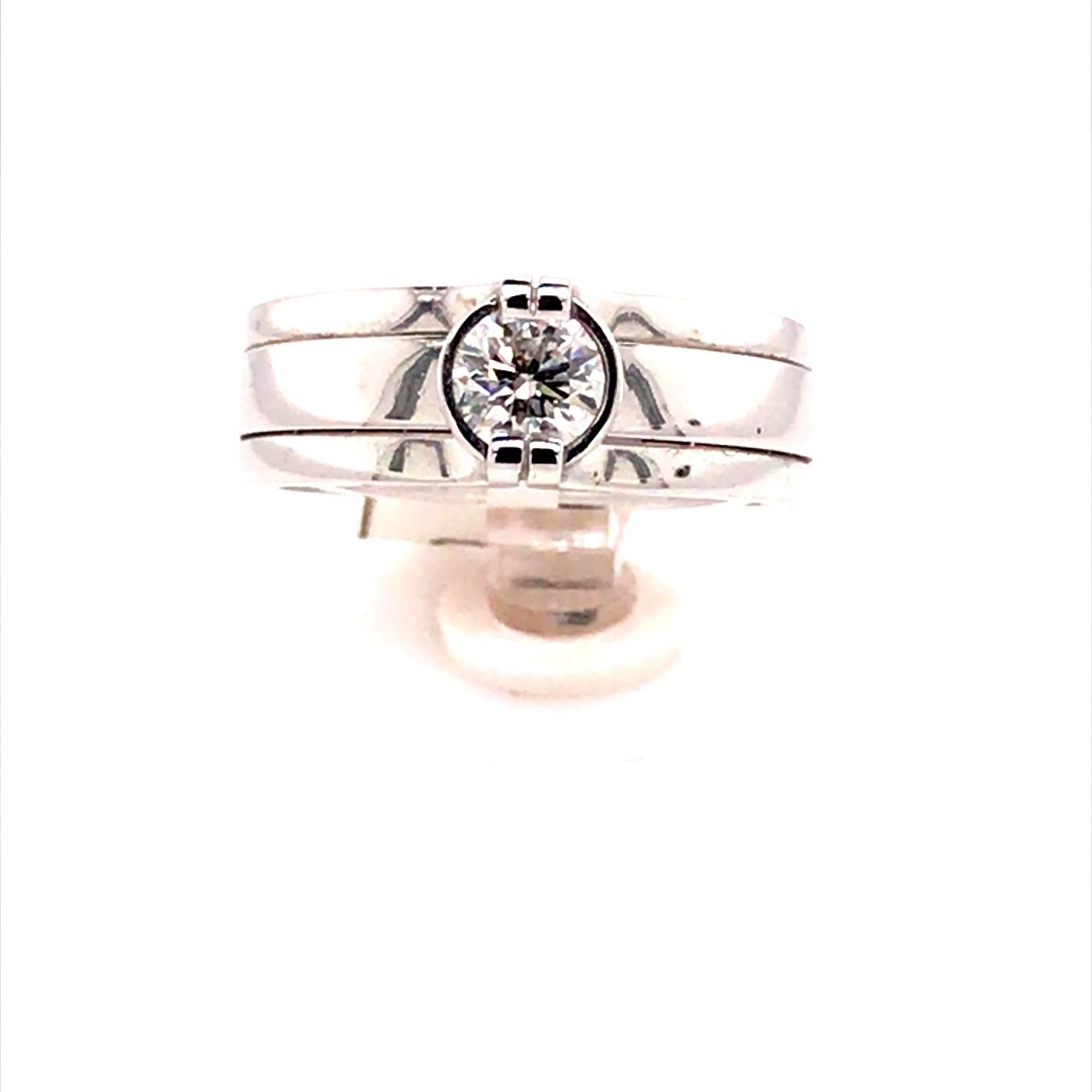 14krt witgouden ring met diamant