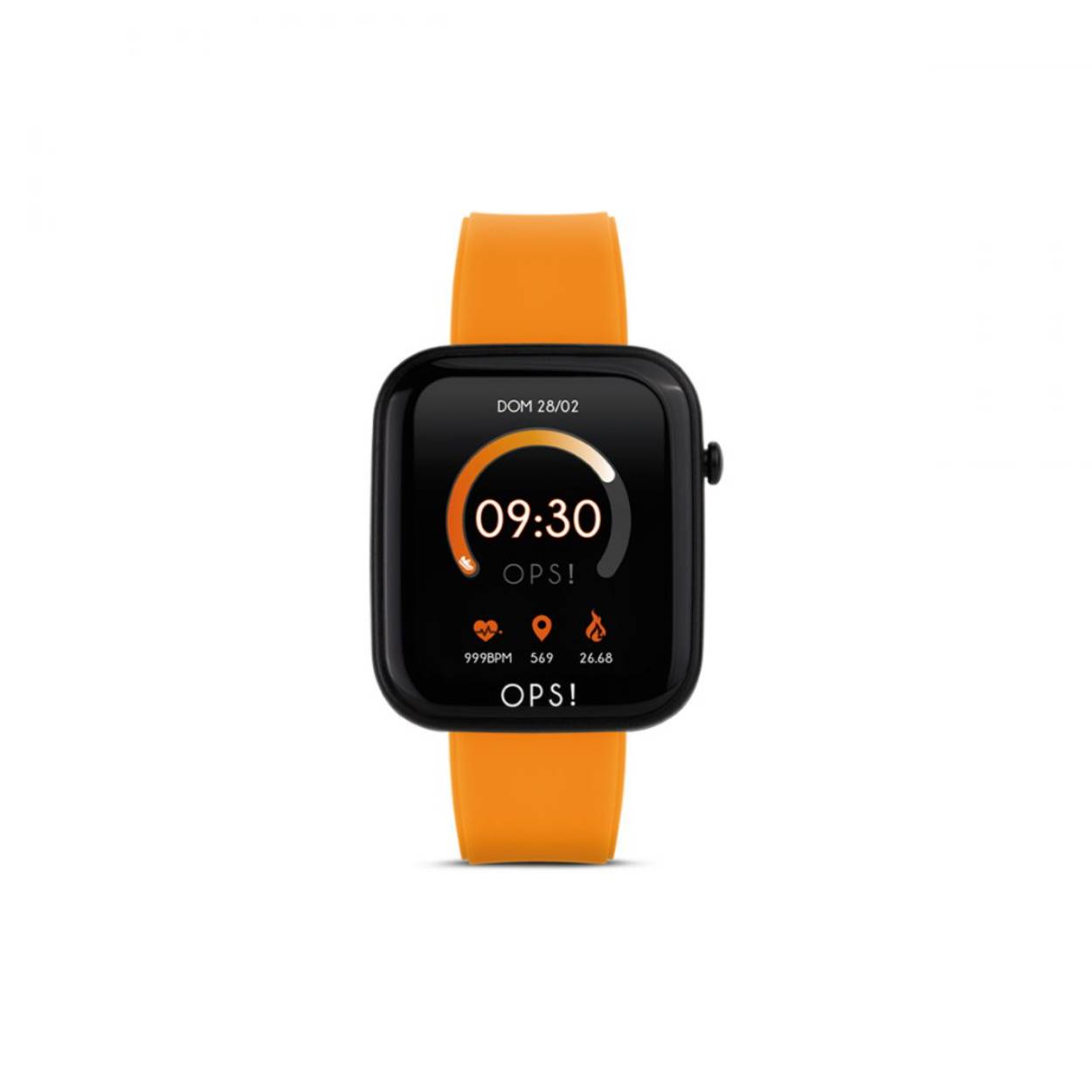 Smartwatch met ABS kast en siliconen band. Kastafmetingen 43x38x10 mm met 1,69-inch full-touch kleurenscherm. Binnenomtrek band: 180 mm tot 140 mm. Stalen gespsluiting.

Functies:
oproepwaarschuwing en melding, stappenteller, polsdetectie, calorieën, afstand, stopwatch, freq. Hartslag, bloeddruk, oxygenatie, timer, slaapmonitor, wekker, sedentaire herinnering, sport, drankwaarschuwing, afstandsbediening voor muziek, weer, shot, smartphone zoeken, aanpasbare achtergrond.