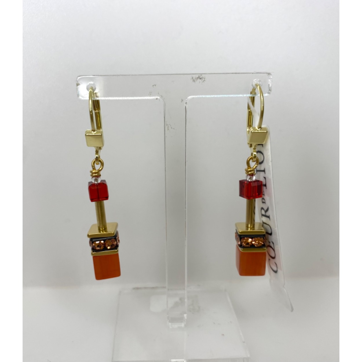 Coeur de Lion oorsteker rood goudkleur