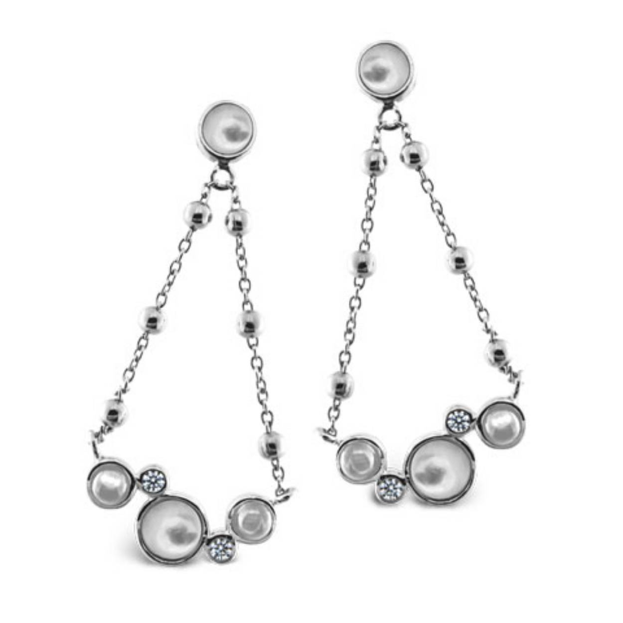 MY iMenso Eterno "Pietre Danzanti MOP" earring(925/rhod-plated)