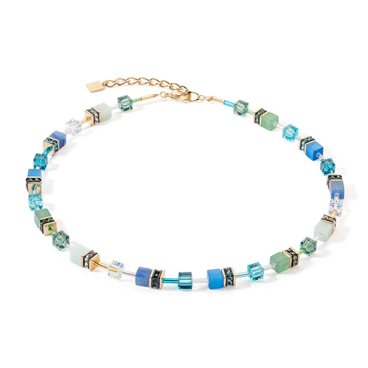 Coeur de Lion collier met amazoniet, blauwe aventurijn en groene aventurijn 