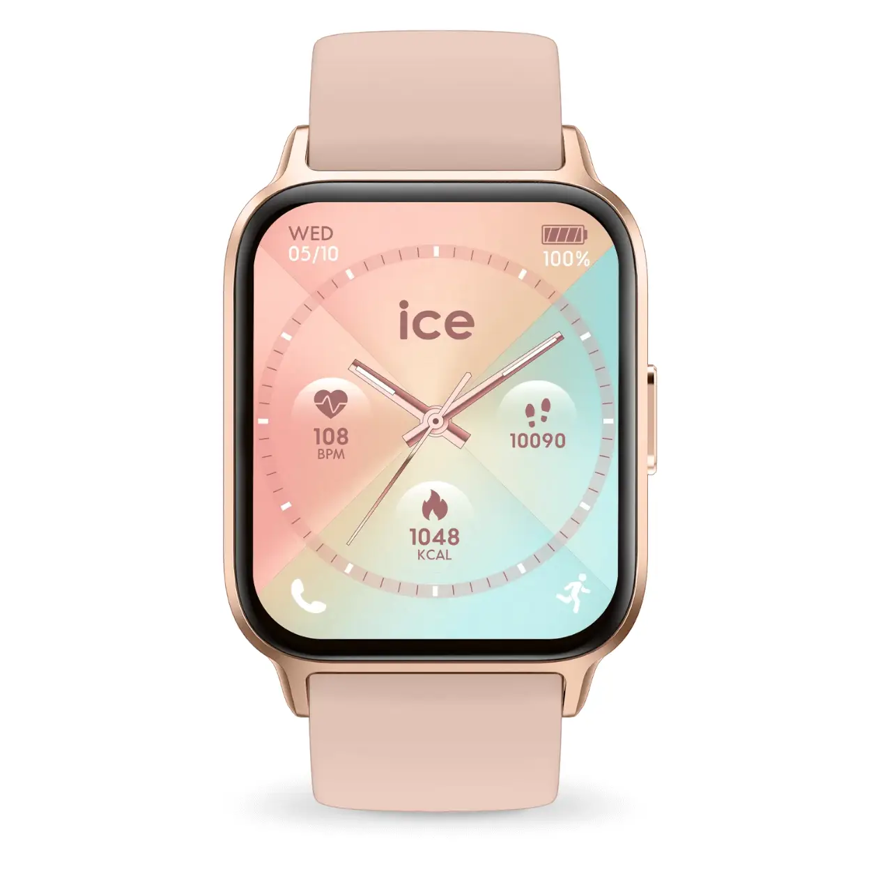De ice watch ice fit 1.0 - rose-gold - nude 024305 voor dames is uitgerust met een quartz uurwerk en een 38mm aluminium kast. De multi wijzerplaat is gehuisvest in een rosékleurig gekleurde kast en een roze siliconen band. Het horloge wordt geleverd in een originele doos en heeft een garantie van 2 jaar.