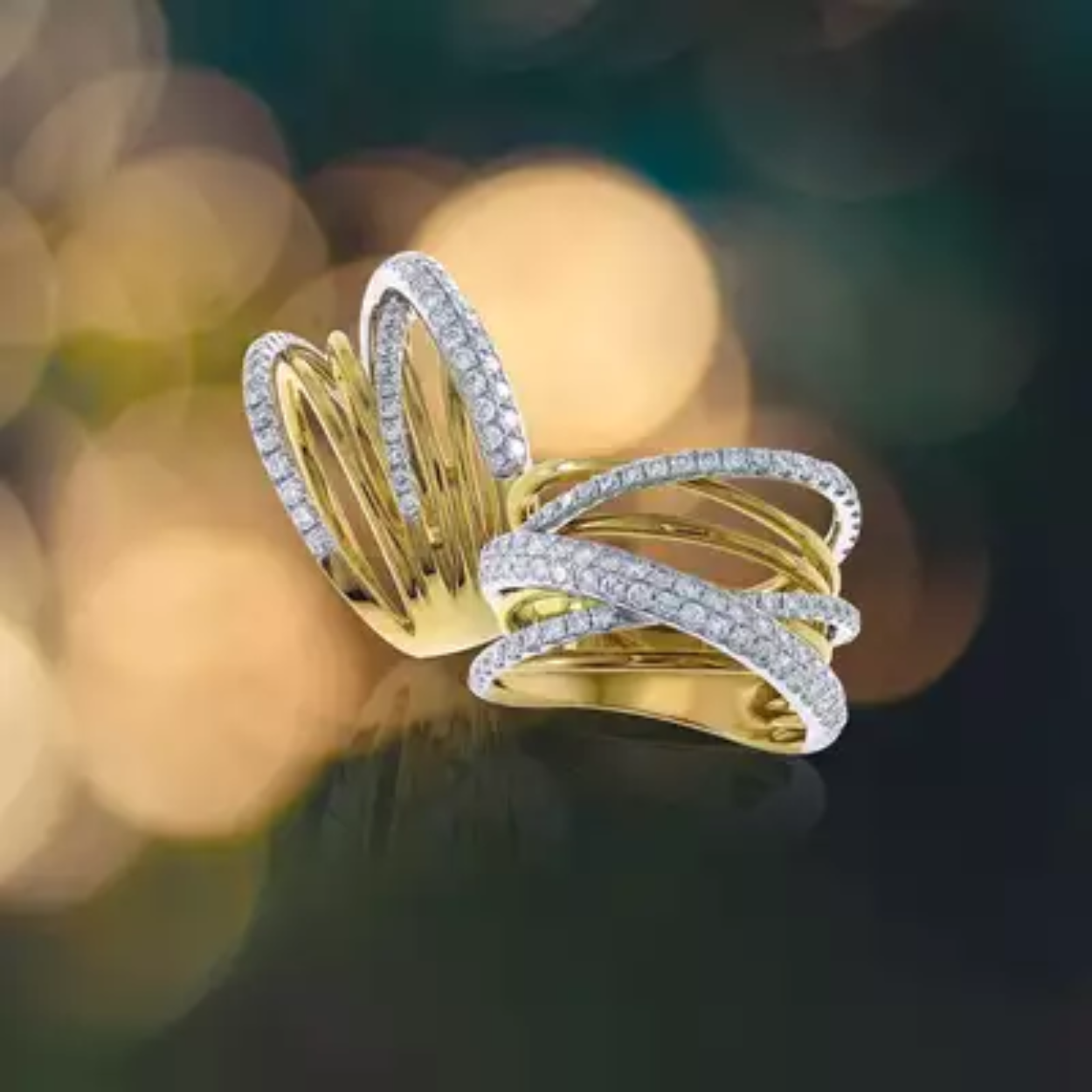 Briljant ring 18kt. G/W 91-1.14ct. G/SI mt 55