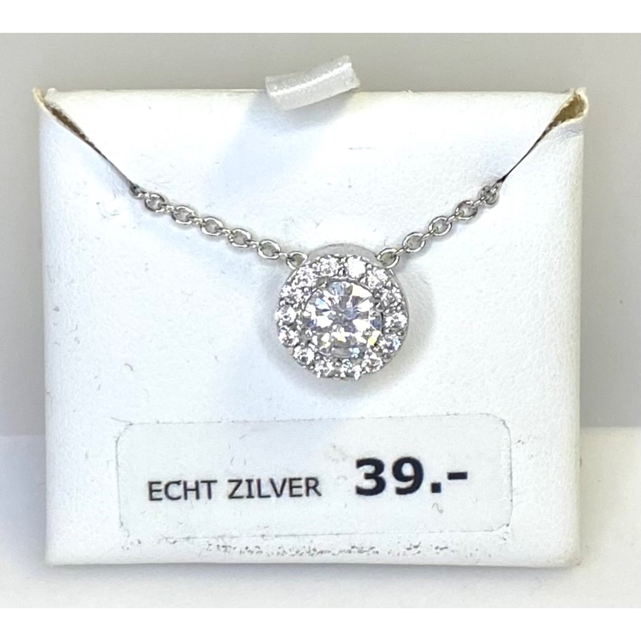 Zilveren collier zirkonia 
