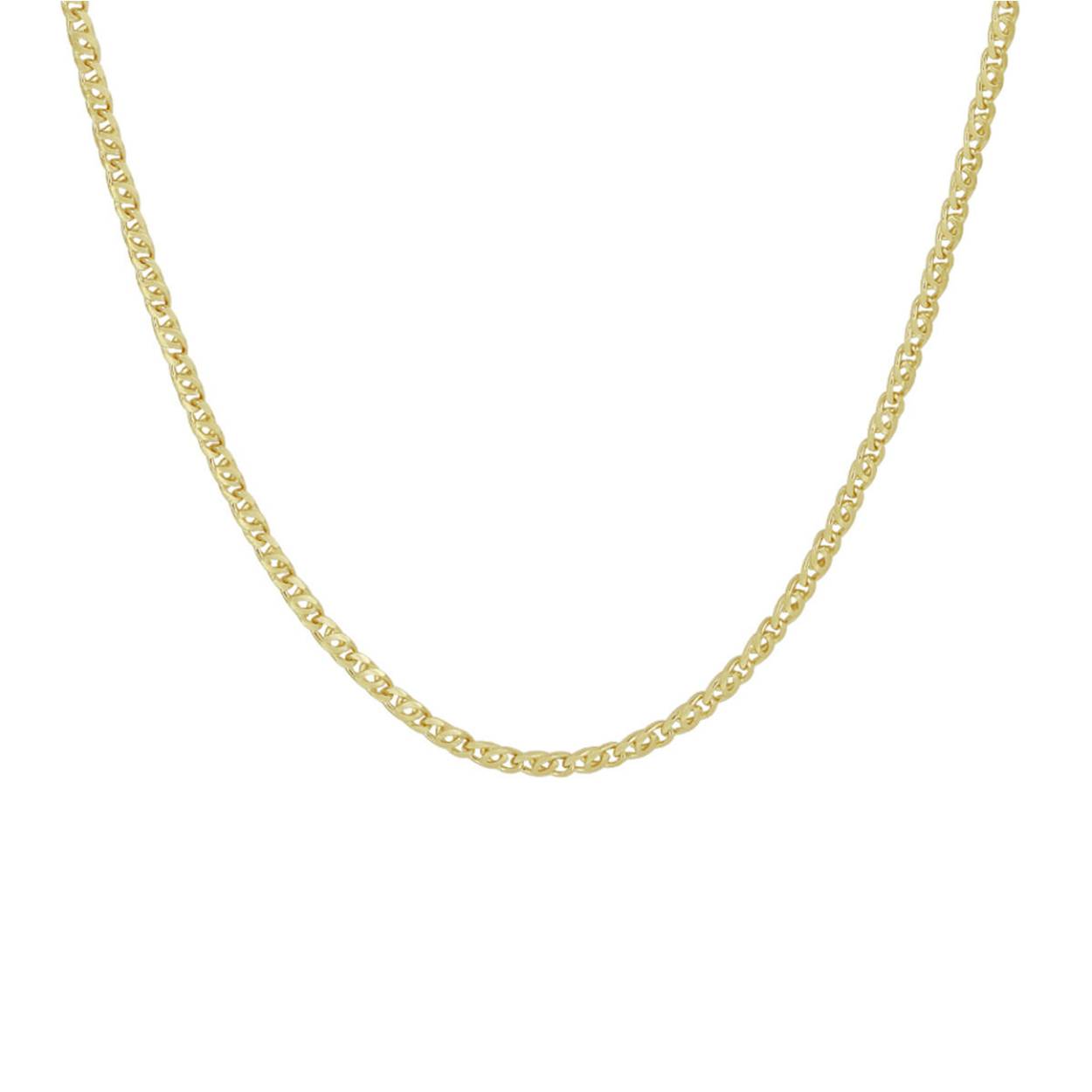 14k Geelgouden valkenoog collier uitgevoerd met een stevige karabijn sluiting. De schakelbreedte is 1.9mm.