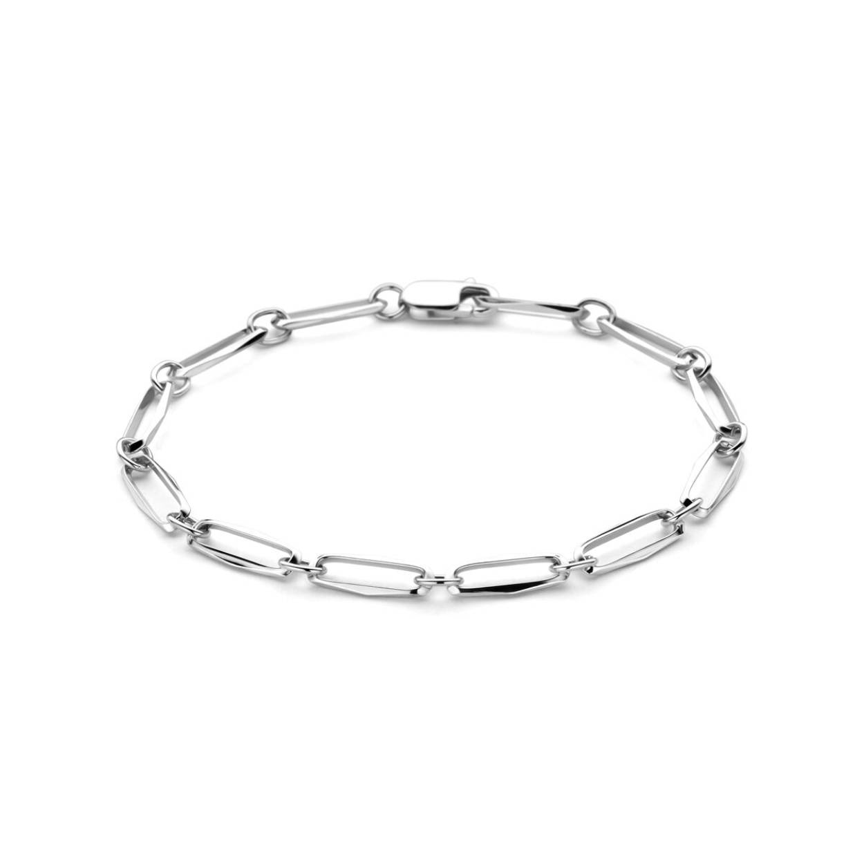 Huiscollectie Gerhodineerd 925 zilveren armband met een closed forever schakel van 4.5mm. De armband is uitgevoerd met karabijnsluiting.