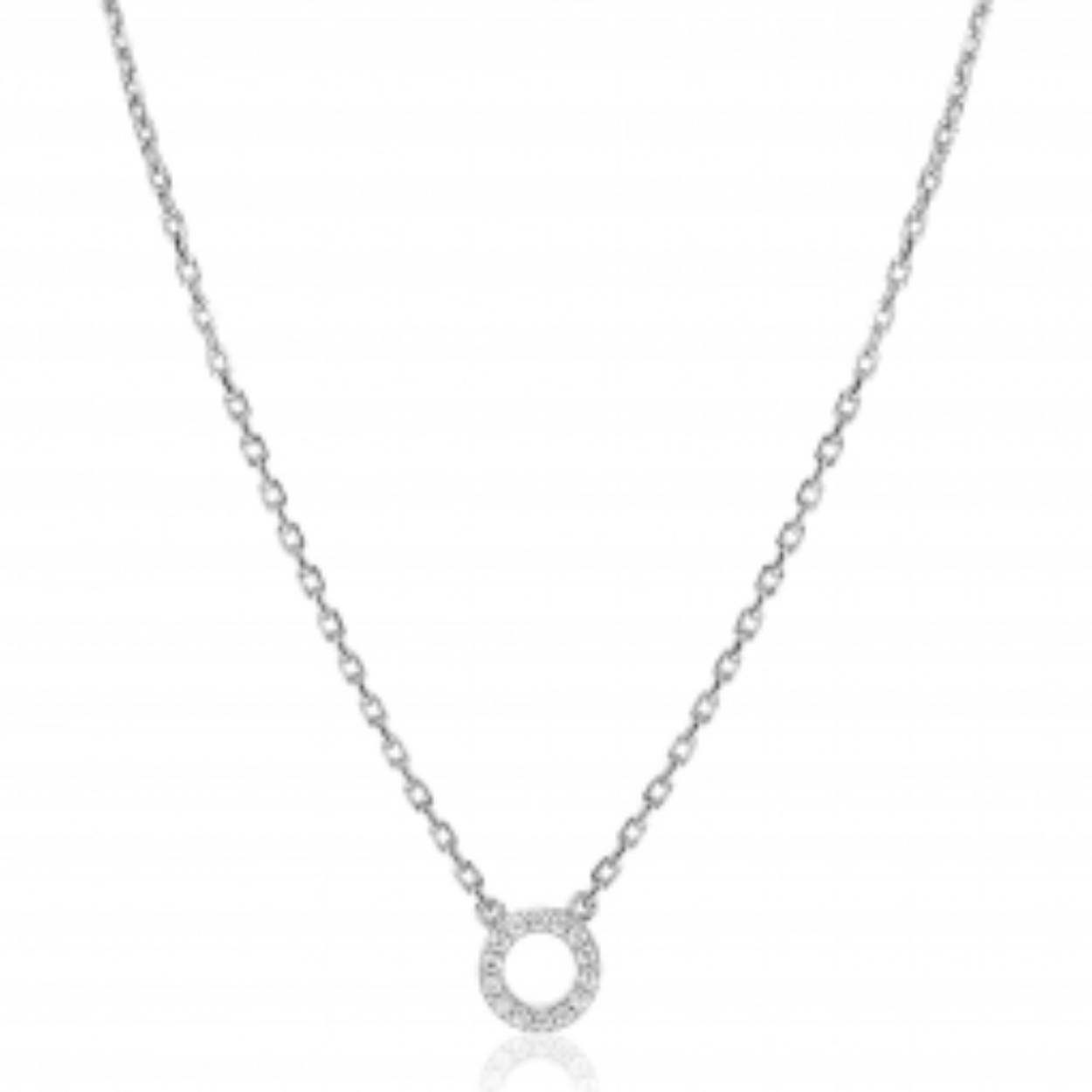 Zinzi zilveren collier met hanger met zirkonia