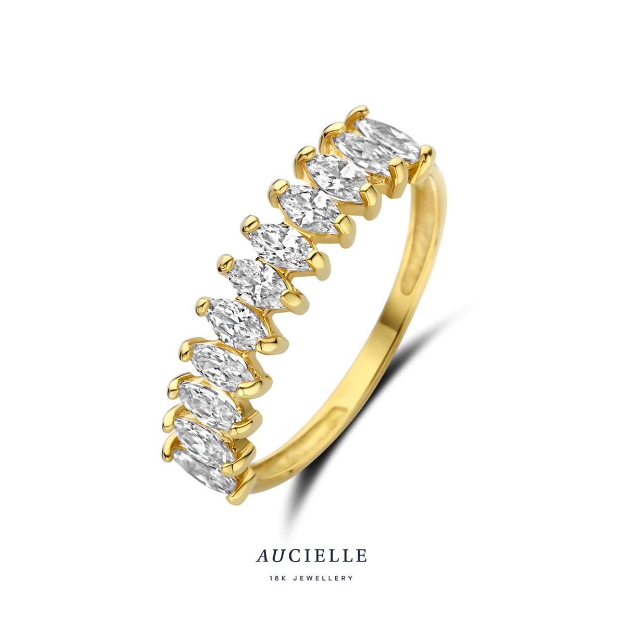 Aucielle ring goud 18k zirkonia markies