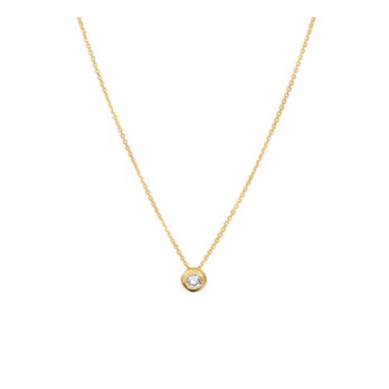gouden collier met hanger/zirkonia