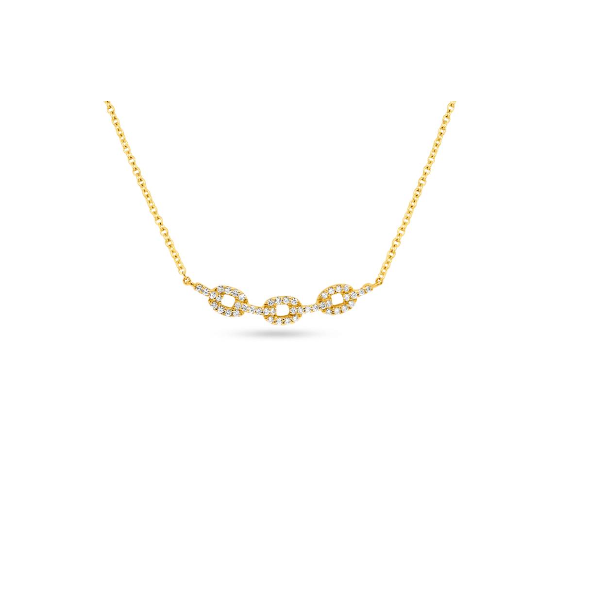 Collier 18kt geel goud met 0.14ct brilj