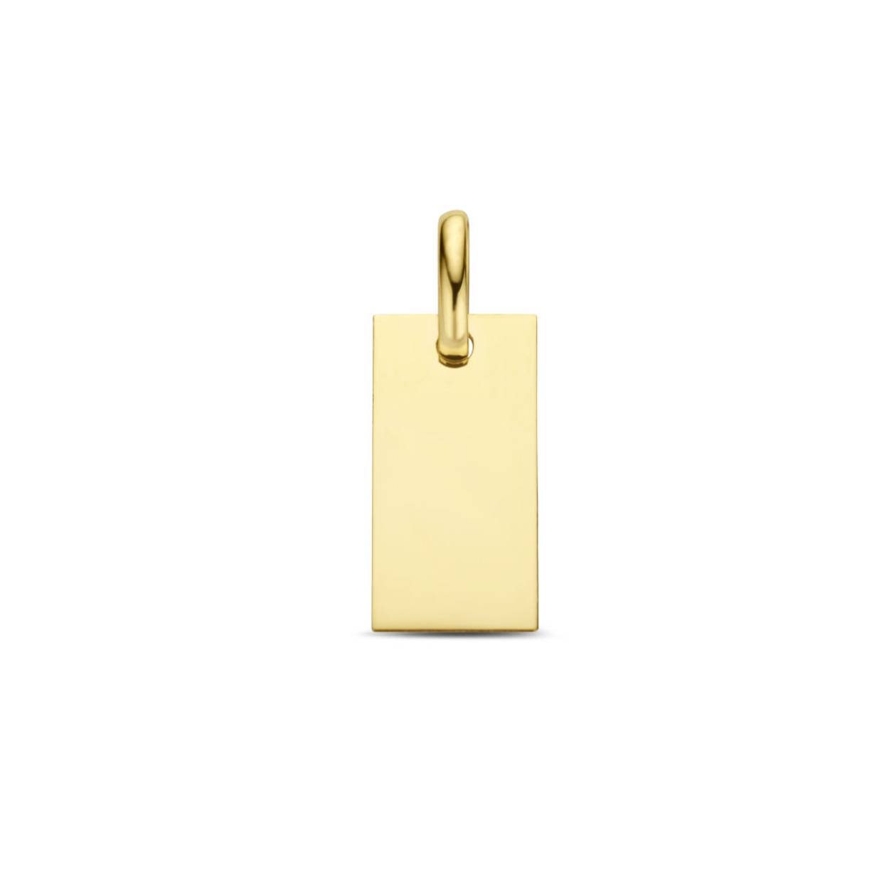 Gouden hanger graveer rechthoek