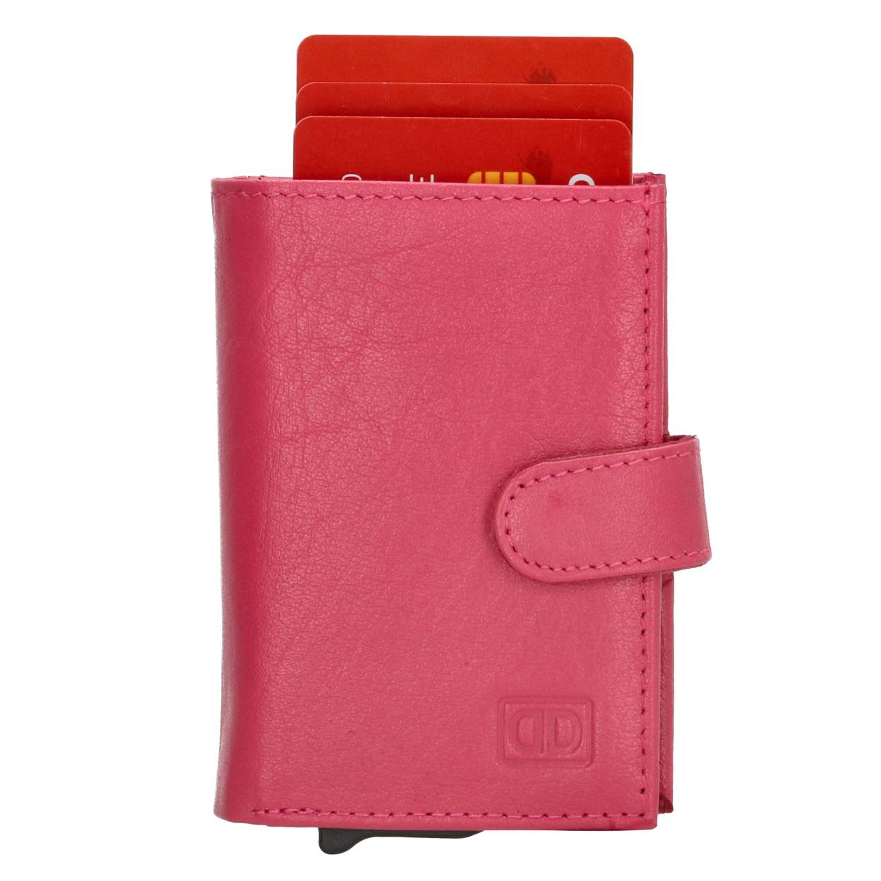 Leren Safety wallet van Double D voor het veilig opbergen van pasjes en geld