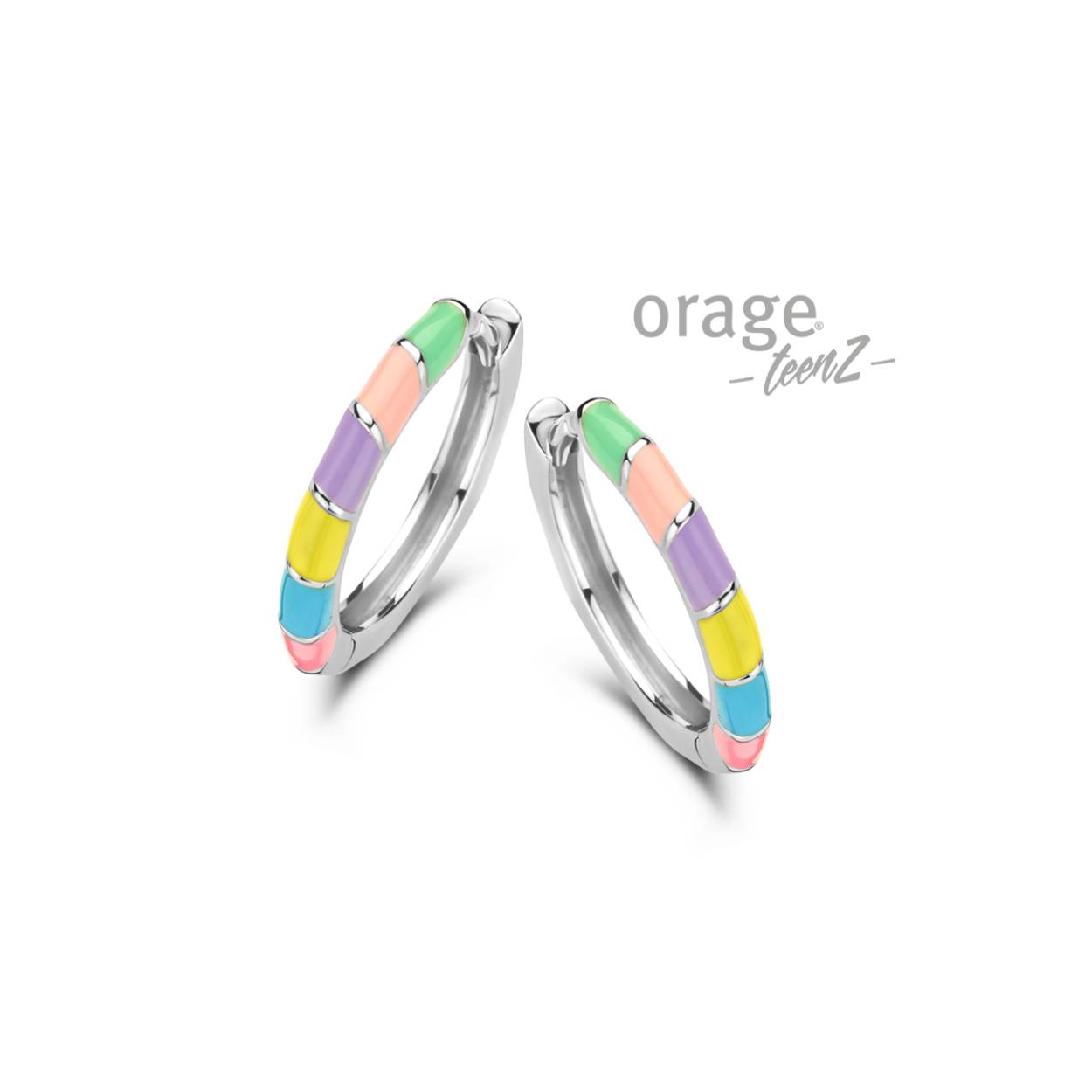Zilveren oorringen 'multi-color' van het merk Orage Teenz
Ook verkrijgbaar in andere uitvoeringen. 