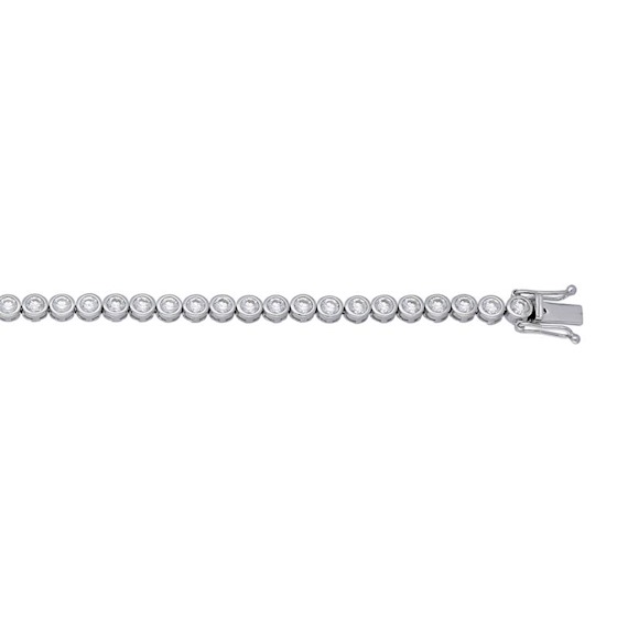 Tennisarmband zilver met zirconia 4mm 
 lengte 19cm