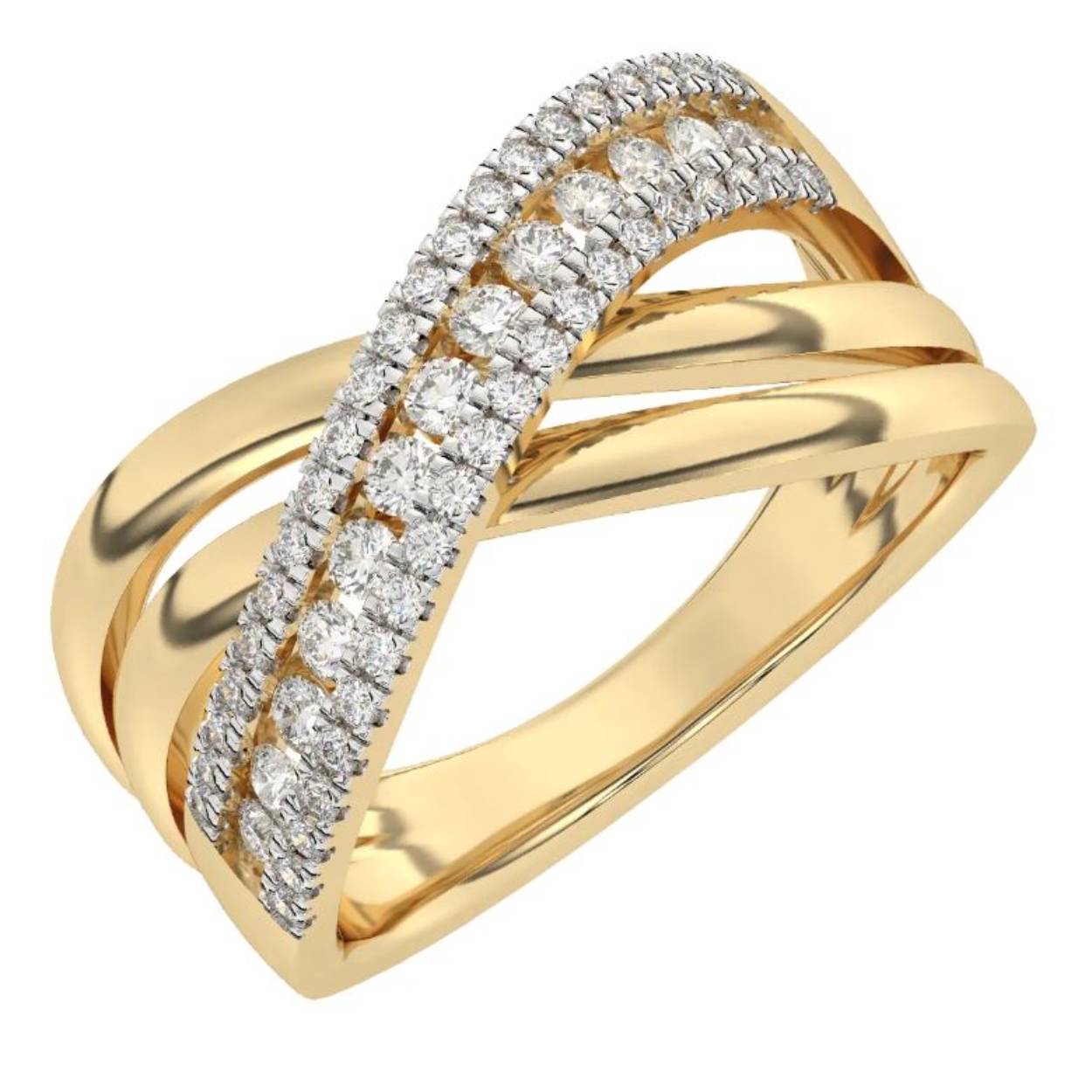 Geelgouden Briljant slagring 55-0.60crt H-SI