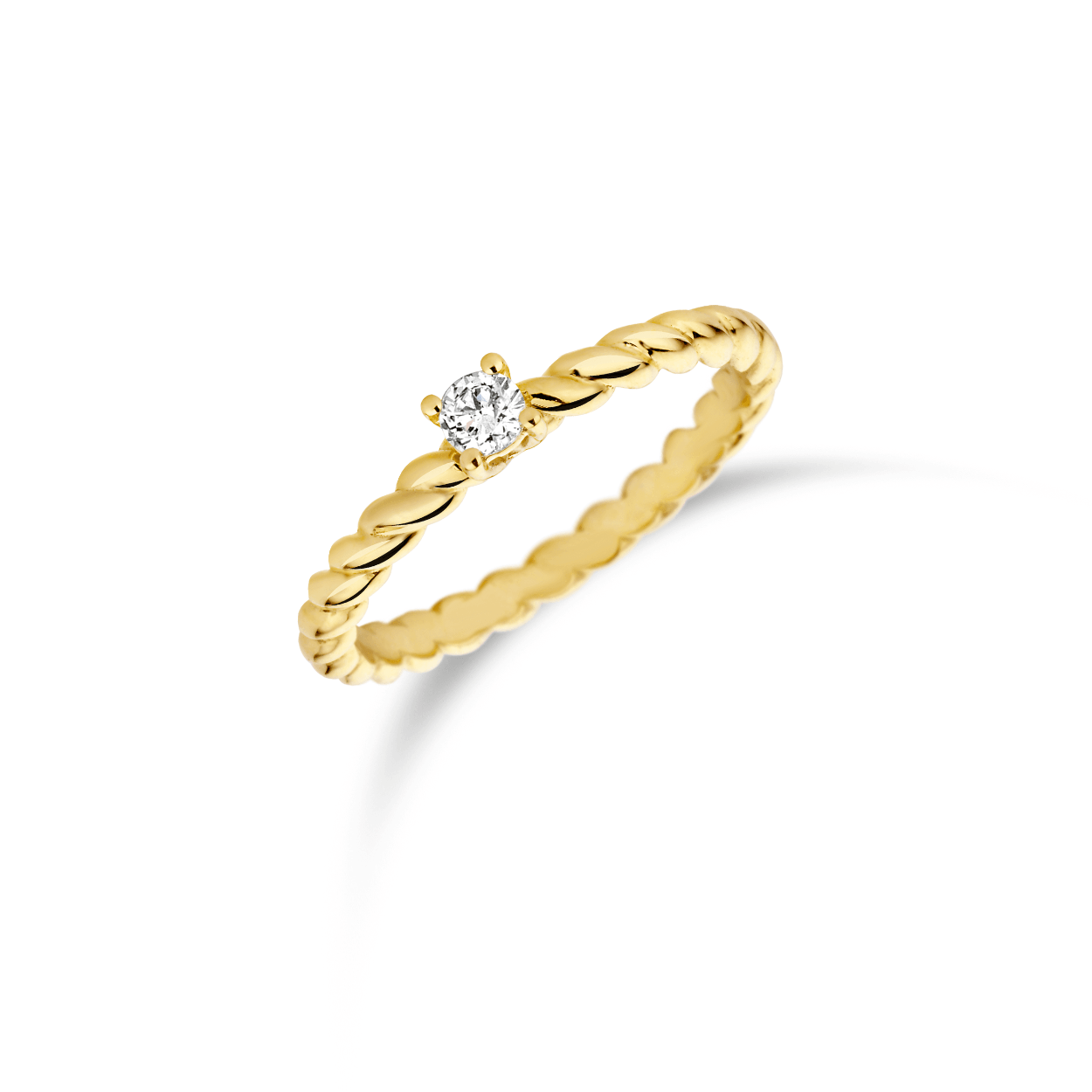 Maat: 18
Materiaal: 14 karaat geelgoud
Steen: Diamant 0.03ct pw

Deze ring is ook in andere maten te bestellen