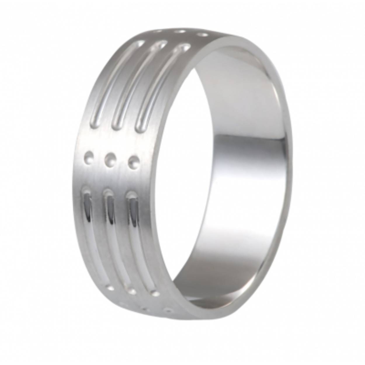 585 witgouden trouwringen mat/glimmend. 4/5 mm breed de damesring heeft geen diamant
Prijs is op aanvraag