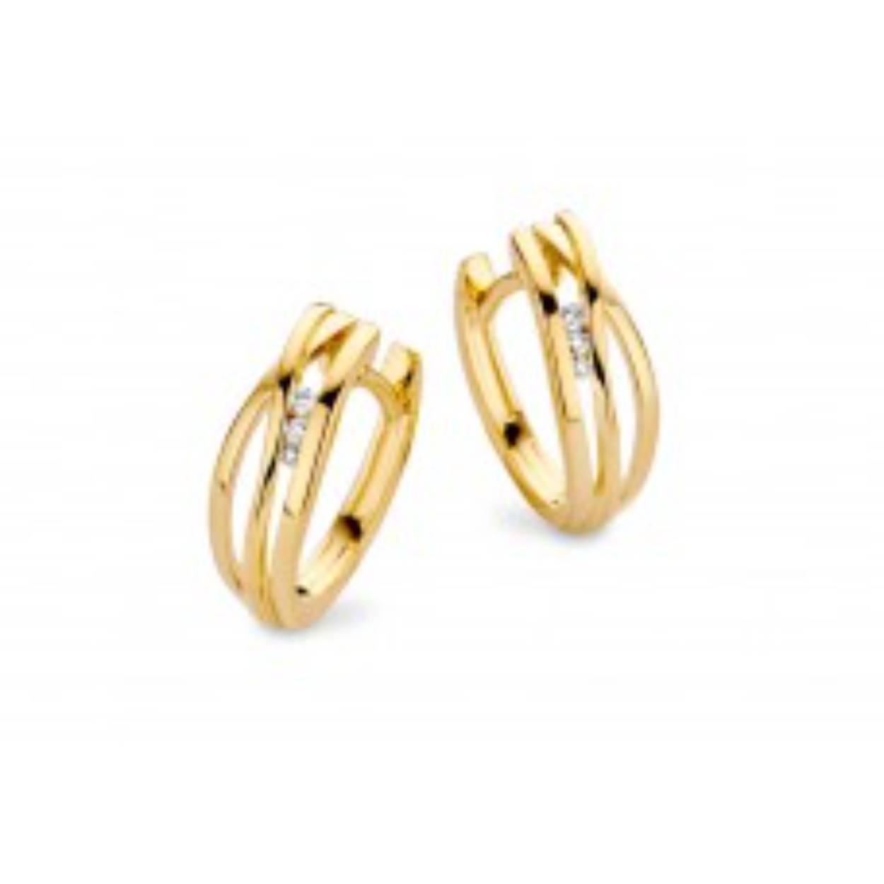 You & Me Creolen goud 18k met briljant 5p