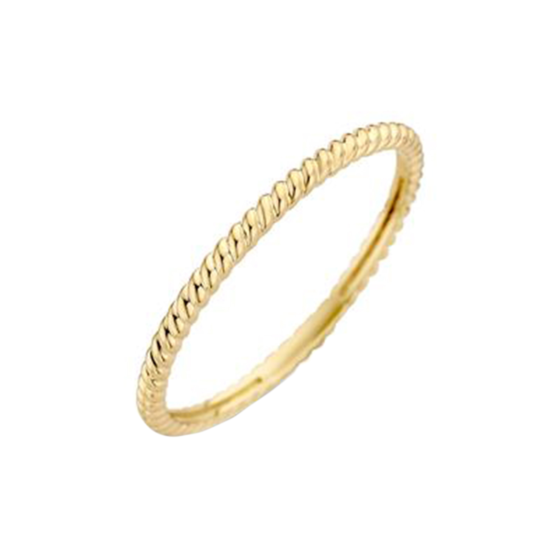 Deze simpele, stijlvolle ring van 14k geelgoud heeft een gedraaid motief. De band is 1,4 mm breed. Prachtig in combinatie met andere aanschuifringen ringen uit onze collectie.