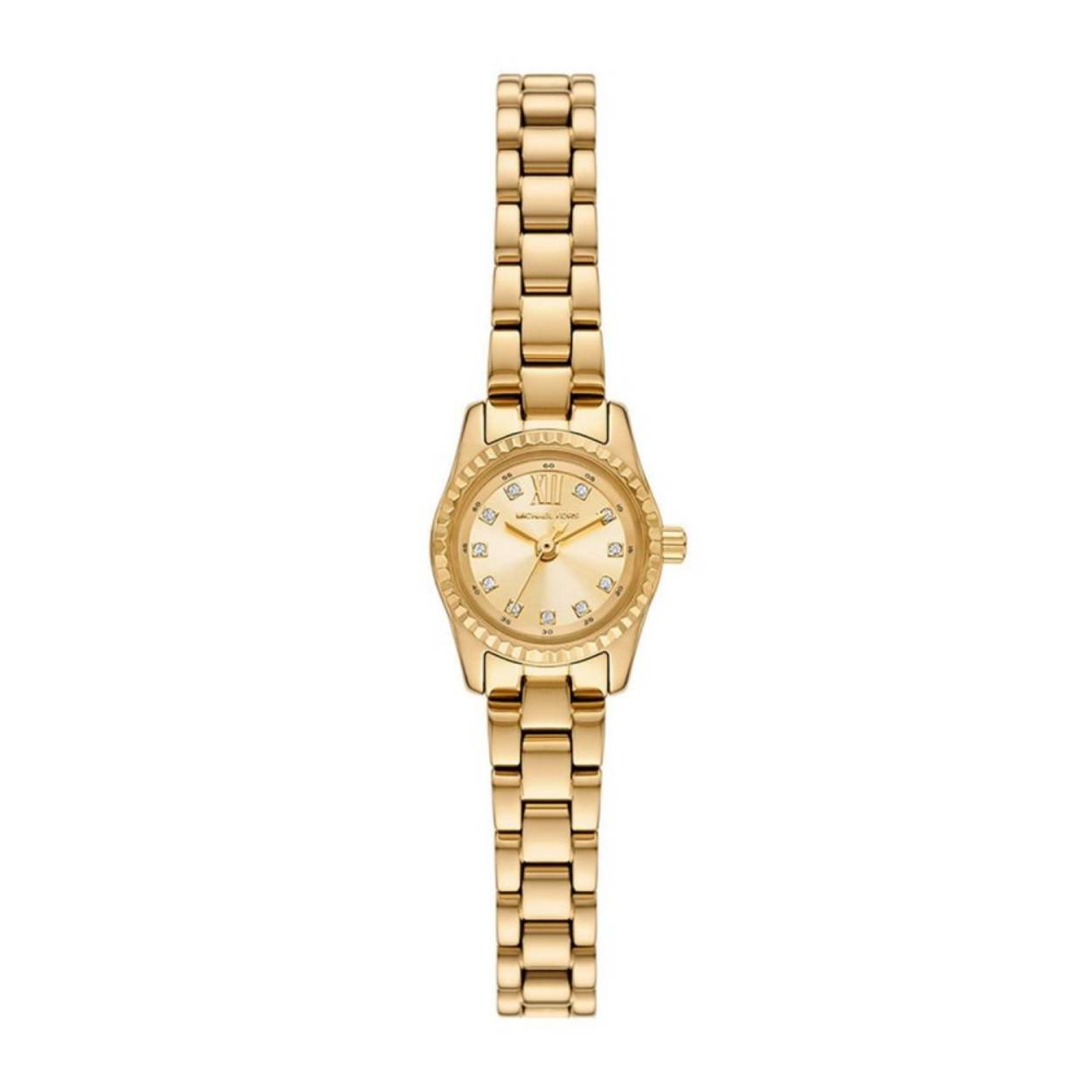 Het horloge beschikt over een quartz uurwerk. Deze prachtige wijzerplaat is goud en is afgedekt met kwalitatief mineraalglas. De horlogekast is gemaakt van rvs en heeft een diameter van 19 mm. De kleur van deze horlogeband is goud en heeft een breedte van 10 mm. De horlogeband is gemaakt van rvs . Met dit prachtige horloge ben je elke dag op de hoogte van de juiste tijd!