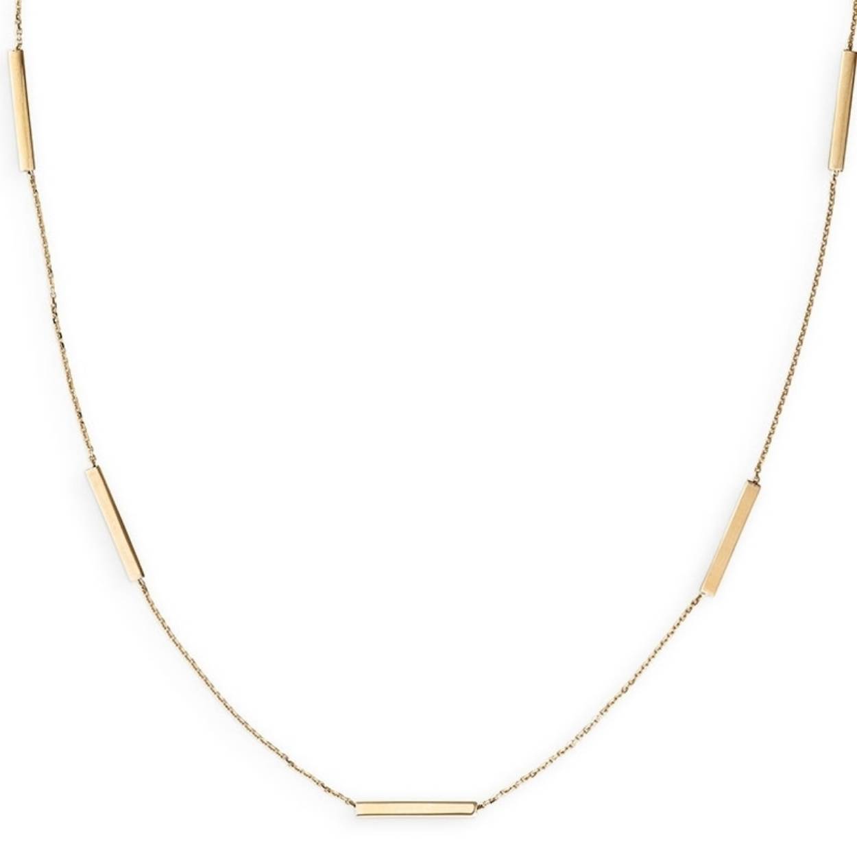 14K gouden collier anker met balkjes
