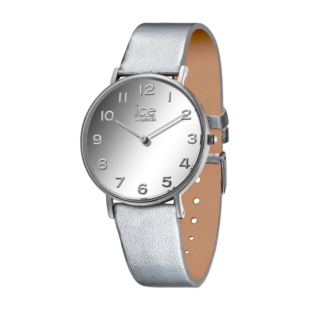 Dit horloge uit de Ice City Mirror collectie van Ice Watch heeft een zilveren band, kast en spiegel wijzerplaat. Met de 36mm small maat is dit horloge perfect voor de wat dunnere polsen. Dit horloge heeft mineraal glas, een ronde kastvorm en is 3ATM waterdicht.