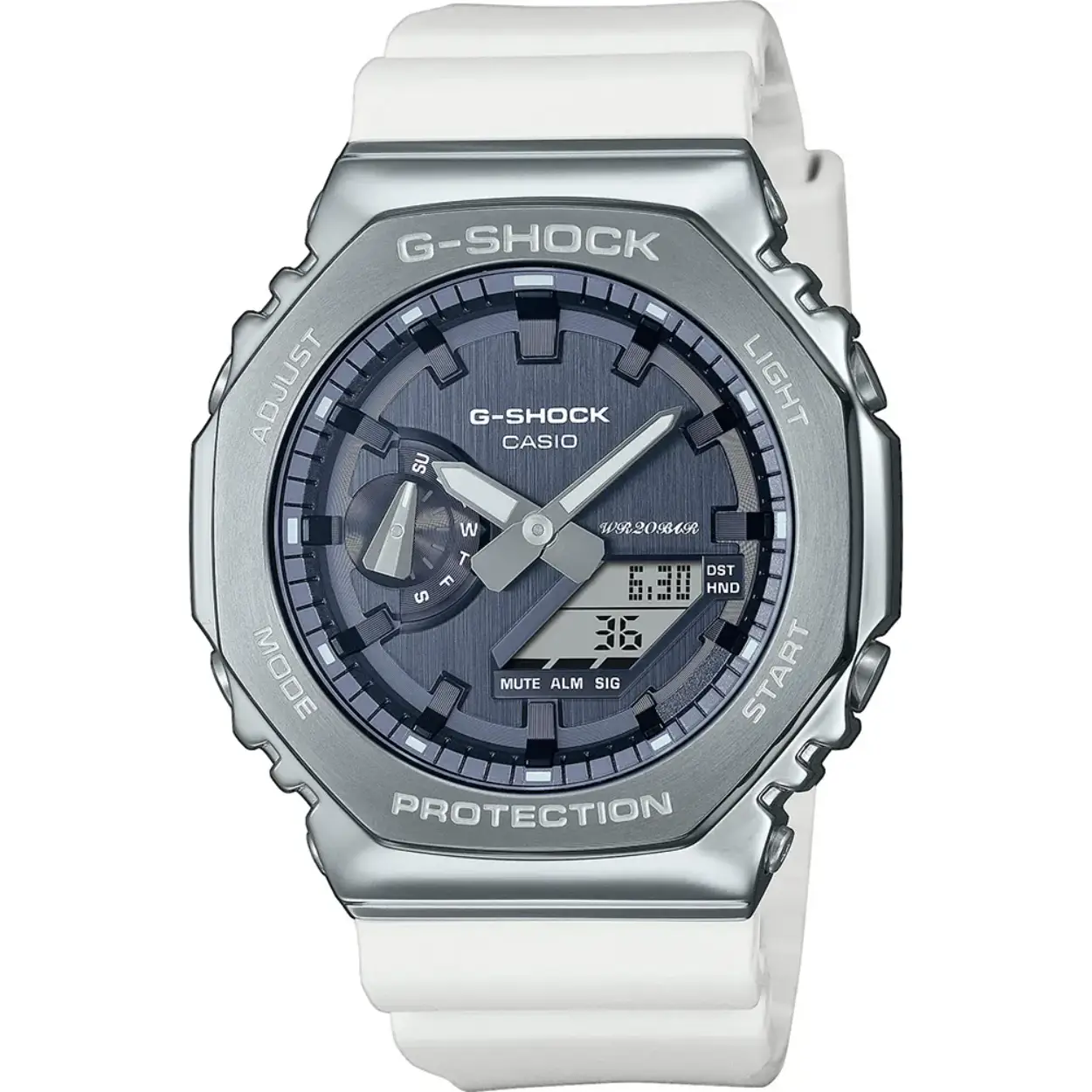 Dit G-Shock horloge heeft een kast gemaakt van Met roestvrijstaal bedekt kunststof met een diameter van 44.4 mm en is voorzien van een Kunststof band. In de kast bevindt zich een Casio kwaliteitsuurwerk en is afgewerkt met Mineraalglas.

Het horloge is 20ATM. Dit betekent dat het horloge geschikt is voor diepzeeduiken. Verder wordt het horloge geleverd met 2 jaar garantie.
