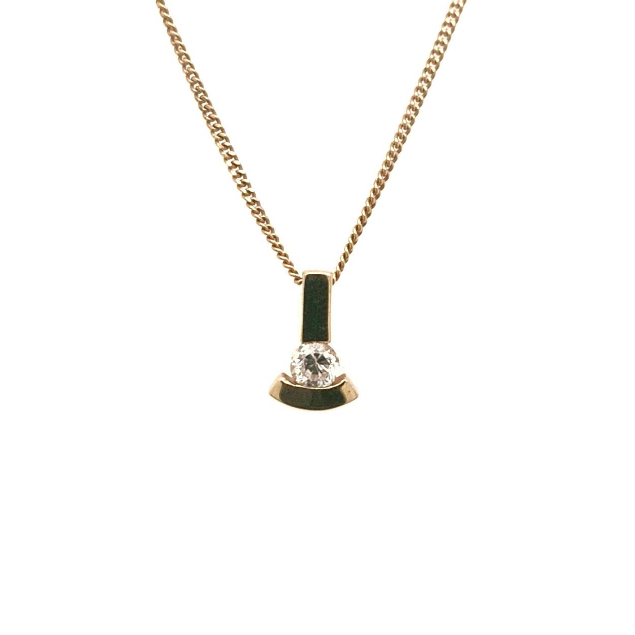 geelgouden hanger met zirconia