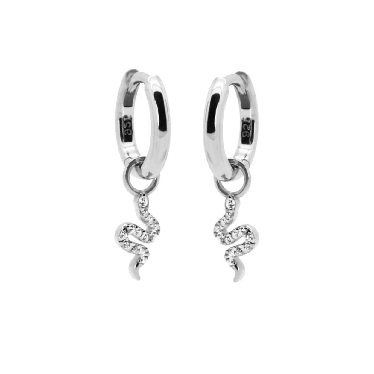 Karma Hinged Hoops Zirconia Symbols Snake Zlv