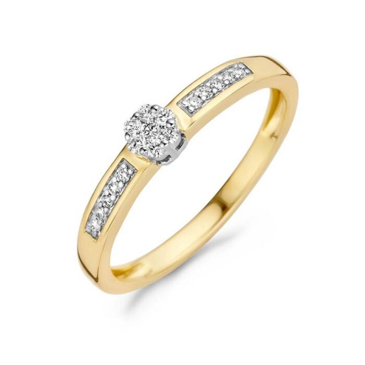 bicolor gouden Blush ring met 0.12ct briljant, mt56