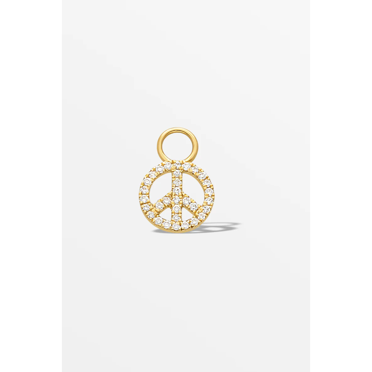 Geel gouden charm peace diamant 18k